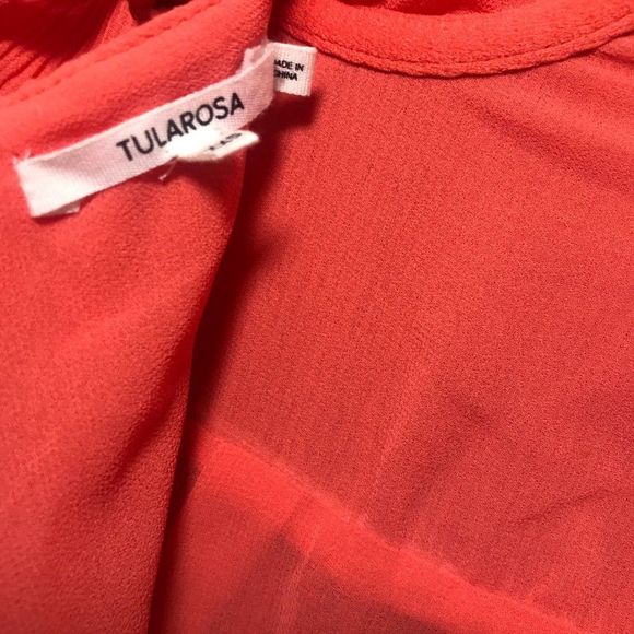 TULAROSA Tinsley Tiered Crepe Maxi Dress In Coral Size XXS - Picture 12 of 13